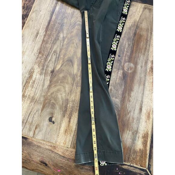 Lucky Brand Floral Embroidery Low Rise Chino Trouser Pants Size 26 Y2K 2000s - Picture 2 of 4